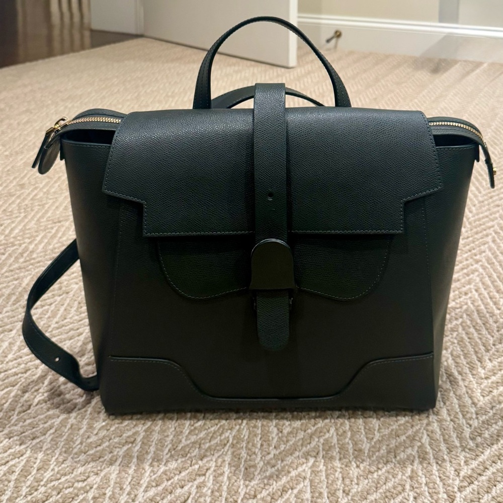 Senreve Forest Green Structured Satchel with Top Handle